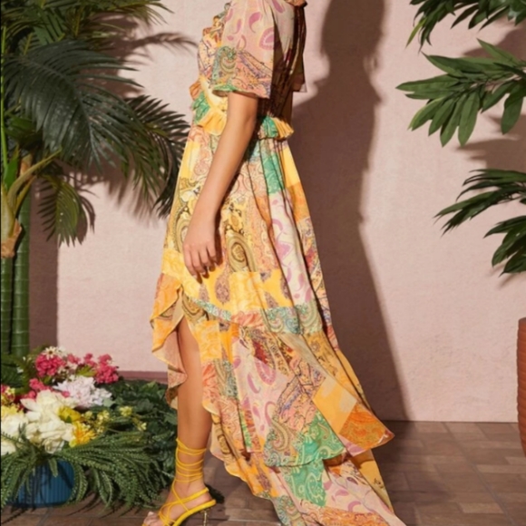 Paisley Print Chiffon Dress - Picture 2 of 11